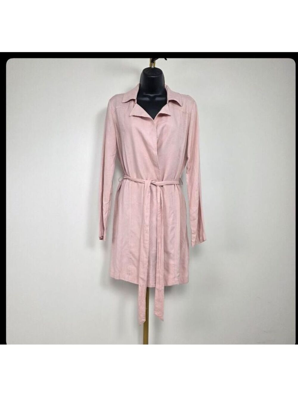 FOREVER 21 Y2K Dusty Pink Front Open Longline Jacket sz Sm